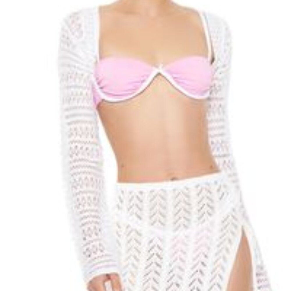 FOREVER 21 🦋 5/$21 Crochet Swim Cover-Up Shrug NWT